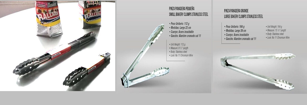Pinza Panadera Hielera en Acero inoxidable